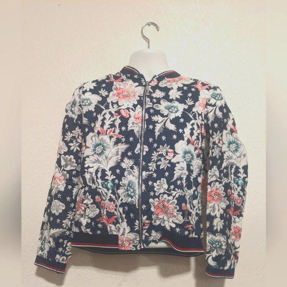 Ness Floral Ziippered Bomber Jacket EUC. - Picture 1 of 5